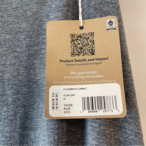 NEW Patagonia Seabrook Jumpsuit in Plume Grey - Picture 7 of 7